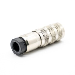 6 pin Female M16 Connector Solder Type Straight Connector Shield