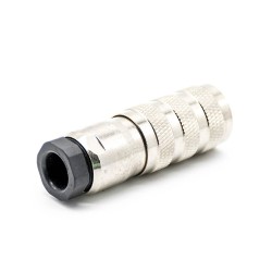 8 pin Female M16 Solder Type Straight Connector Shield