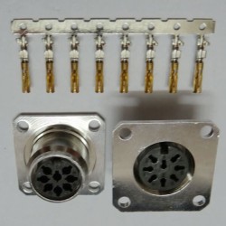 AISG M16 Square Flange Connector 8 Pin Female Waterproof for Terminal Blocks Shield