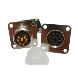 AISG Solder Type M16 Connector 8Pin Female Waterproof Aviation Socket Connector Shield