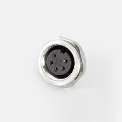 IP65 Waterproof J09 Straight Female Socket 5 Pin M16 connector Back Mount Solder Type