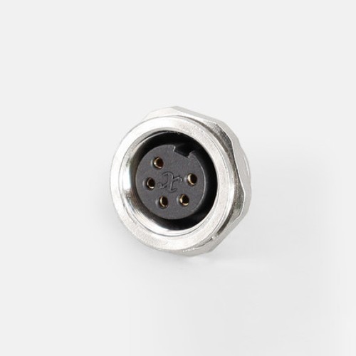 IP65 Waterproof J09 Straight Female Socket 5 Pin M16 connector Back Mount Solder Type