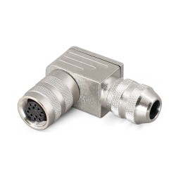 IP67 waterproof 12 pin female M16 Field wireable cable connector Circular aviation plug shield solder type 5A 125V
