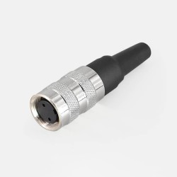 J09 straight female plug 2pin M16 connector IP65 solder type for cable connector Non-Shield