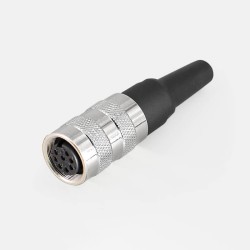 J09 straight female plug 8pin M16 connector IP65 solder type for cable connector