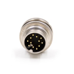 M16 12 Pin Connector Male Panel Receptacles A Coded Waterproof 180 Degree Solder PCB Connector Shield