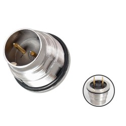M16 2 Pole Panel Mount Pcb Connector Metal Receptacle Male Connector Housing Front Fastene For Signals