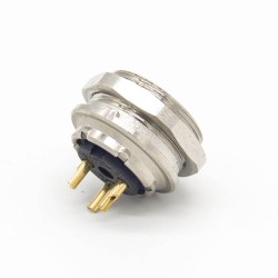 M16 3 Pin Connector Straight Female Waterproof Socket Front Bulkhead Panel Mount for Solder Cup Shield