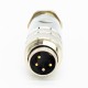 M16 4 Pin Connector Male Waterproof Straight All Metal Shield Field Wireable Connector