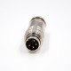 M16 4 Pin Connector Male Waterproof Straight All Metal Shield Field Wireable Connector