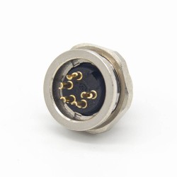 M16 5 Pin Connector 180 Degree Waterproof Front Male Socket Bulkhead Panel Mount for Solder Cup Shield