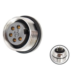 M16 5pin Pcb Connector Panel Mount Ip67 Female A Coded 180 Degree Front mount Panel Receptacles Solder PCB Connector