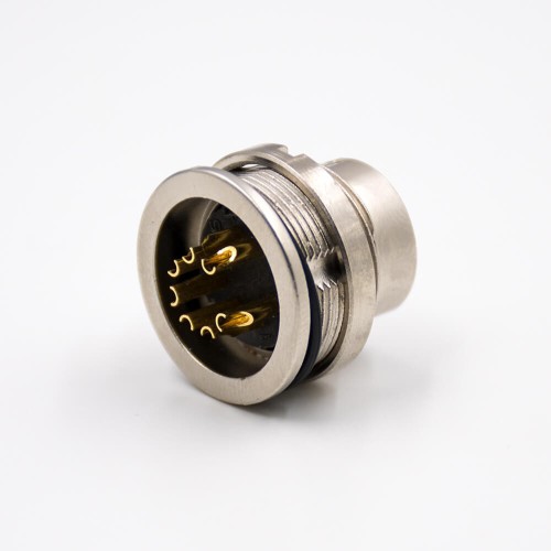 M16 7 Pin Connector Panel Receptacles A Coded Male Waterproof Straight Front Mount Cable Solder Type Shield