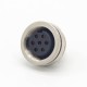 M16 7 Pin Connector Straight Waterproof Front Female Socket Rear Bulkhead Panel Mount for Solder Cup Shield