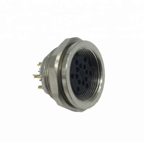 M16 Connector 14 Pin Female Waterproof Socket Solder Type Connector Shield M16 Connector 14 Pin Female Waterproof Socket Solder Type Connector Shield