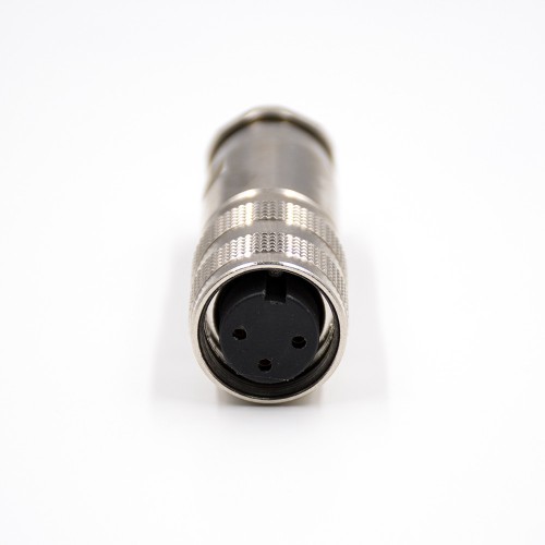 M16 Connector 3 Pin Female Waterproof Straight All Metal Shield Field Wireable Connector
