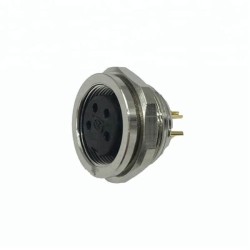M16 Connector 4 Pin Waterproof Female Shield Front Mount Socket Connector Shield