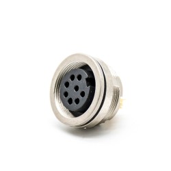 M16 Connector 8 pin Female Back Mount Solder Type Straight Connector Socket for Cable Shield