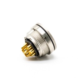 M16 Connector 8 pin Female Back Mount Solder Type Straight Connector Socket for Cable Shield