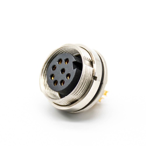 M16 Connector Female 8 pin Straight Solder Type for Cable Shield M16 Connector Female 8 pin Straight Solder Type for Cable Shield
