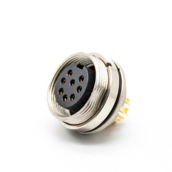 M16 Connector Female 8 pin Straight Solder Type for Cable Shield