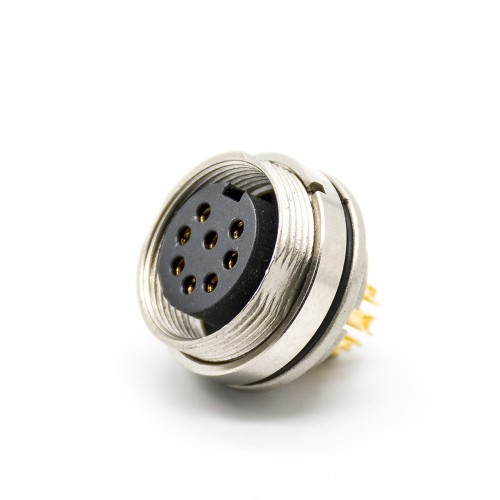 M16 Connector Female 8 pin Straight Solder Type for Cable Shield 5pcs M16 Connector Female 8 pin Straight Solder Type for Cable Shield 5pcs
