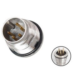 M16 Connector Male Socket 5 Pin A Coded Waterproof 180 Degree Front Panel Mount Solder PCB Connector Unshield