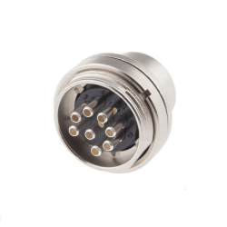 M16 Connectors 723 Series 8 Pin A Coded Male Back Mount Panel Receptacles Waterproof 180 Degree Solder Type