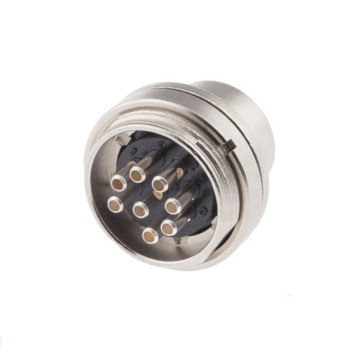 M16 Connectors 723 Series 8 Pin A Coded Male Back Mount Panel Receptacles Waterproof 180 Degree Solder Type M16 Connectors 723 Series 8 Pin A Coded Male Back Mount Panel Receptacles Waterproof 180 Degree Solder Type