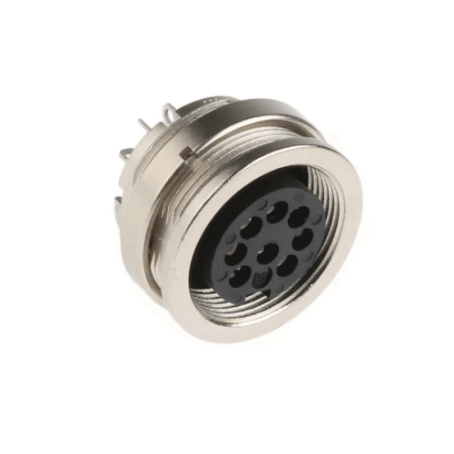 M16 Connectors 723 Series Female Back Mount Panel Receptacles 8 Pin A Coded Waterproof 180 Degree Solder Type for Cable Connector M16 Connectors 723 Series Female Back Mount Panel Receptacles 8 Pin A Coded Waterproof 180 Degree Solder Type for Cable Connector