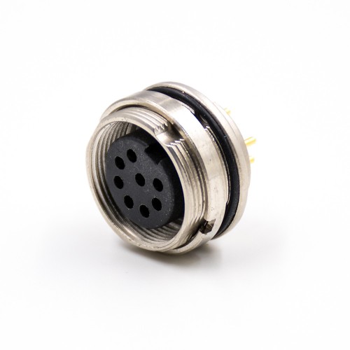 M16 Connectors Female Front Mount Panel Receptacles 8 Pin A Coded Waterproof 180 Degree PCB Connector Shield M16 Connectors Female Front Mount Panel Receptacles 8 Pin A Coded Waterproof 180 Degree PCB Connector Shield