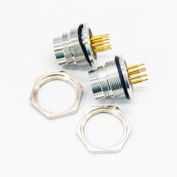 M16 Dip PCB Connector Waterproof 8pin Male Back Shield Mount Connector Shield