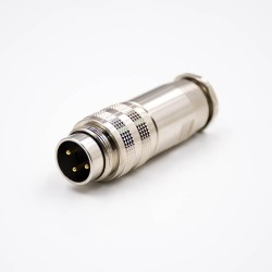 M16 Field Wireable Connector Male 3 Positions 180 Degree Waterproof All Metal Shield Connector For Cable
