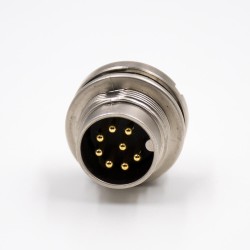 M16 Male 8 Pin Panel Receptacles A Coded Waterproof Straight Front Bulkhead Cable Solder Type Shield