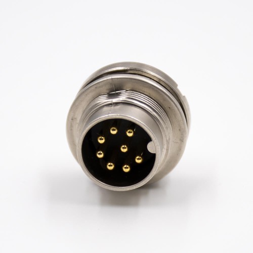 M16 Male 8 Pin Panel Receptacles A Coded Waterproof Straight Front Bulkhead Cable Solder Type Shield