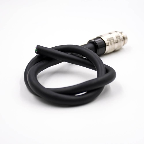 M16 Male Connector 6Pin A Code Straight Single Ended Cable Solder Type
