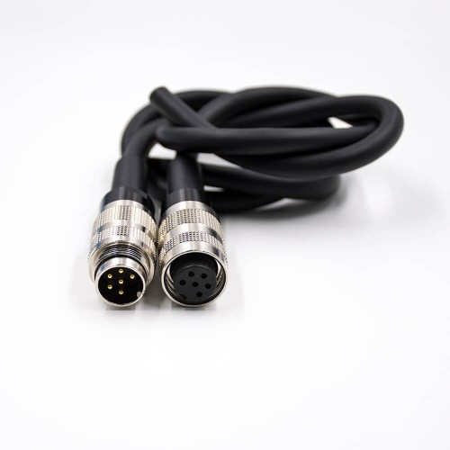 M16 Male Connector 6Pin A Code Straight Single Ended Cable Solder Type