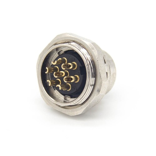 Male Receptacles M16 Waterproof Straight 7 Pin Solder Type Panel Connector Shield Male Receptacles M16 Waterproof Straight 7 Pin Solder Type Panel Connector Shield