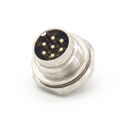Male Receptacles M16 Waterproof Straight 7 Pin Solder Type Panel Connector Shield Male Receptacles M16 Waterproof Straight 7 Pin Solder Type Panel Connector Shield