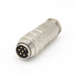 Plug Male M16 6 Pin Waterproof Straight Solder Type Connector Shield