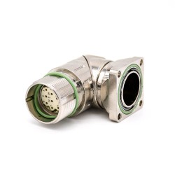 12 pin connectors M623 Right Angle Female 4 Hole Flange Waterproof Connector Shield