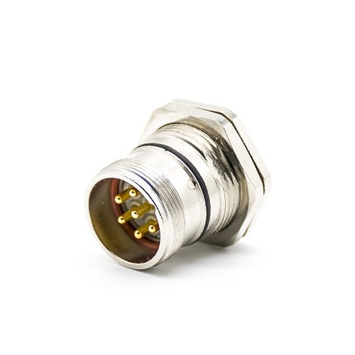 6 Pin M23 Connector Male Panel Mount Front Mount Solder Type Shield Straight 6 Pin M23 Connector Male Panel Mount Front Mount Solder Type Shield Straight