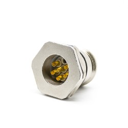 6 Pin M23 Connector Male Panel Mount Front Mount Solder Type Shield Straight