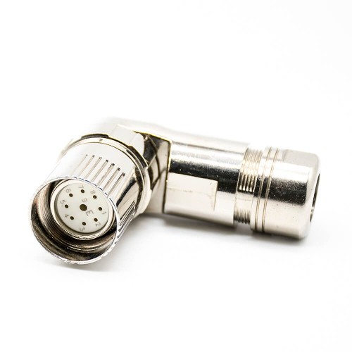 9 Pin Female M23 Connectors Solder Type for Cable Shield 90 degree 9 Pin Female M23 Connectors Solder Type for Cable Shield 90 degree