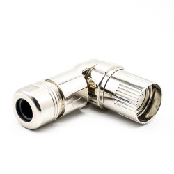 9 Pin Female M23 Connectors Solder Type for Cable Shield 90 degree