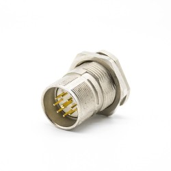 9 Pin Male M23 Connector Panel Mount Front Mount Shield Straight M23 Connector