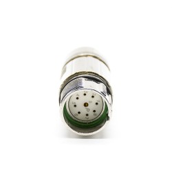 9Pin Female M23 Connector Solder Type for Cable Shield Straight