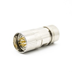9Pin Male M23 Connectors Solder Type for Cable Shield Straight
