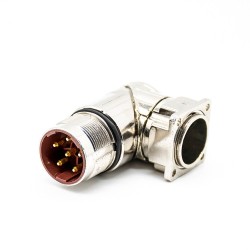 Connector M23 6 Pin Male Solder Type for Cable Shield right angle