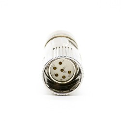 Connector M23 6pin Female Solder Type for Cable Connector Shield Straight